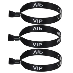 100 Pack VIP Cloth Wristband for Events (Color:Black)
