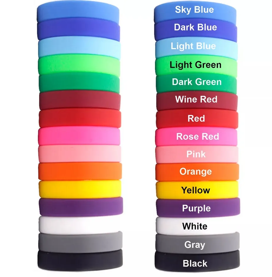 100 Pcs Custom Wristbands - Personalized Text Printing Rubber Silicone Bracelet Events Motivation Gifts Cancer Support Fundraisers Awareness
