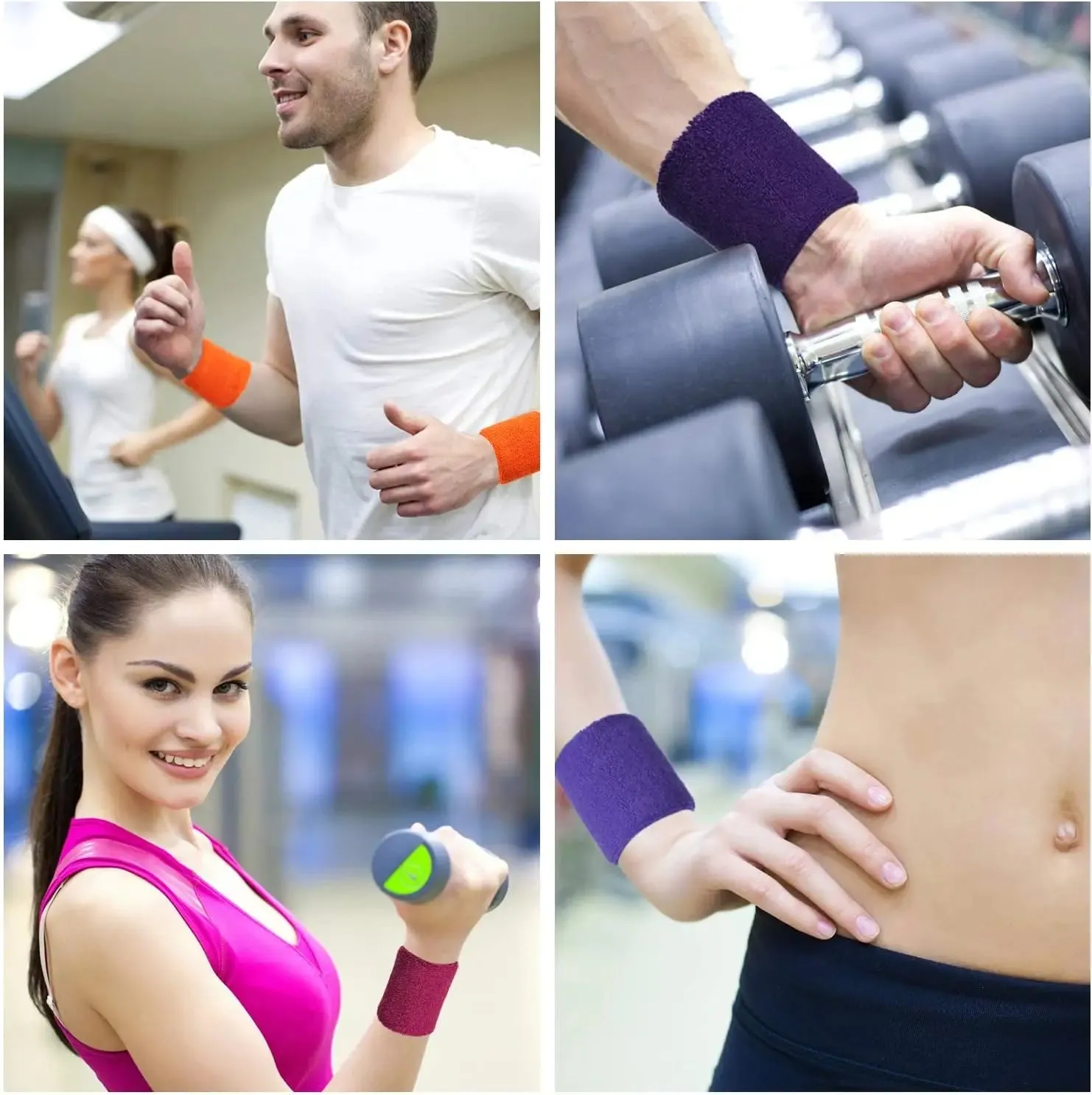 2 Piece Sports Wristbands For Tennis Basketball Volleyball Padel Sweat Bands For Fitness Wrist Wrap Cuff