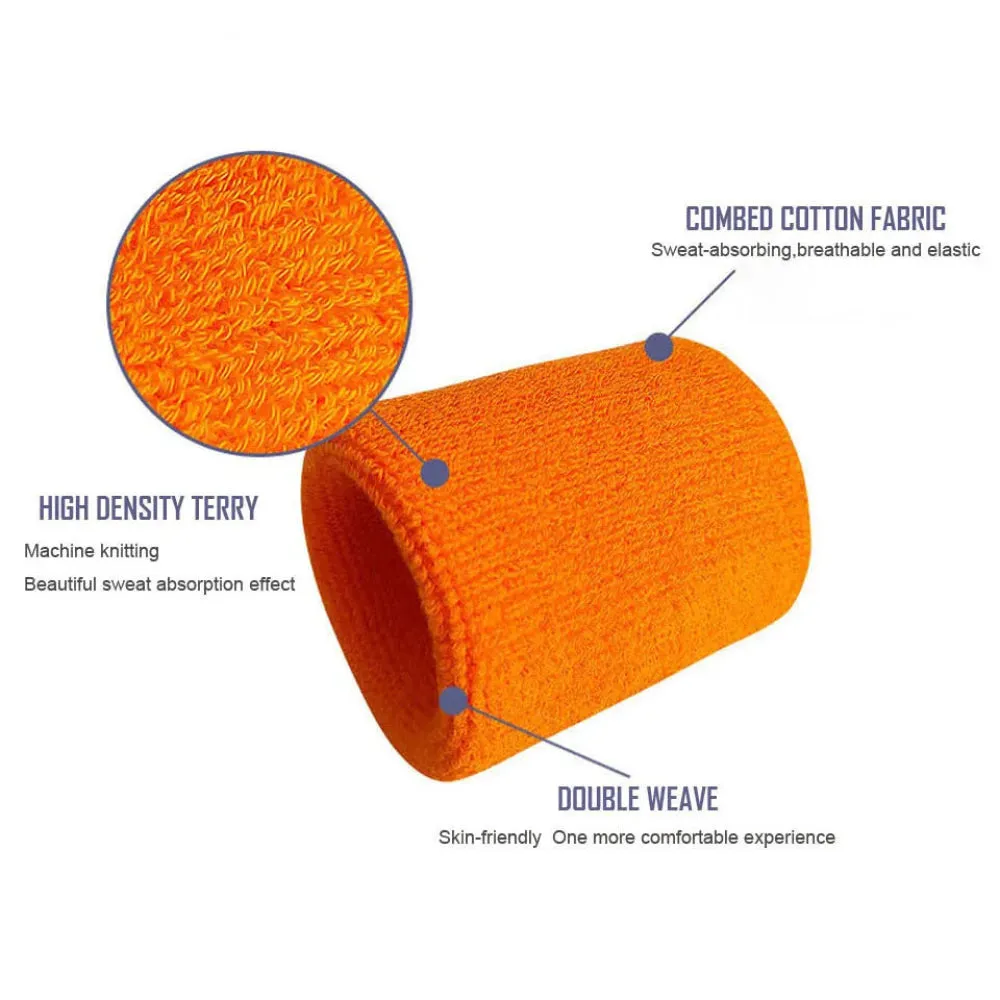 2 Piece Sports Wristbands For Tennis Basketball Volleyball Padel Sweat Bands For Fitness Wrist Wrap Cuff