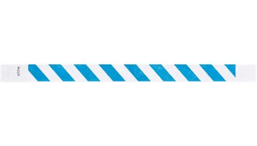 3/4" Tyvek® Wristbands - Blue Stripes