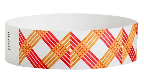 3/4" Tyvek® Wristbands - Crossing Zig Zags