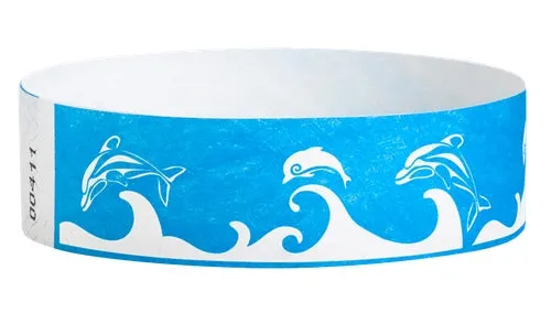 3/4" Tyvek Wristbands - Dolphin
