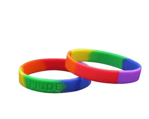 Adult Rainbow PRIDE Silicone Bracelet Wristbands