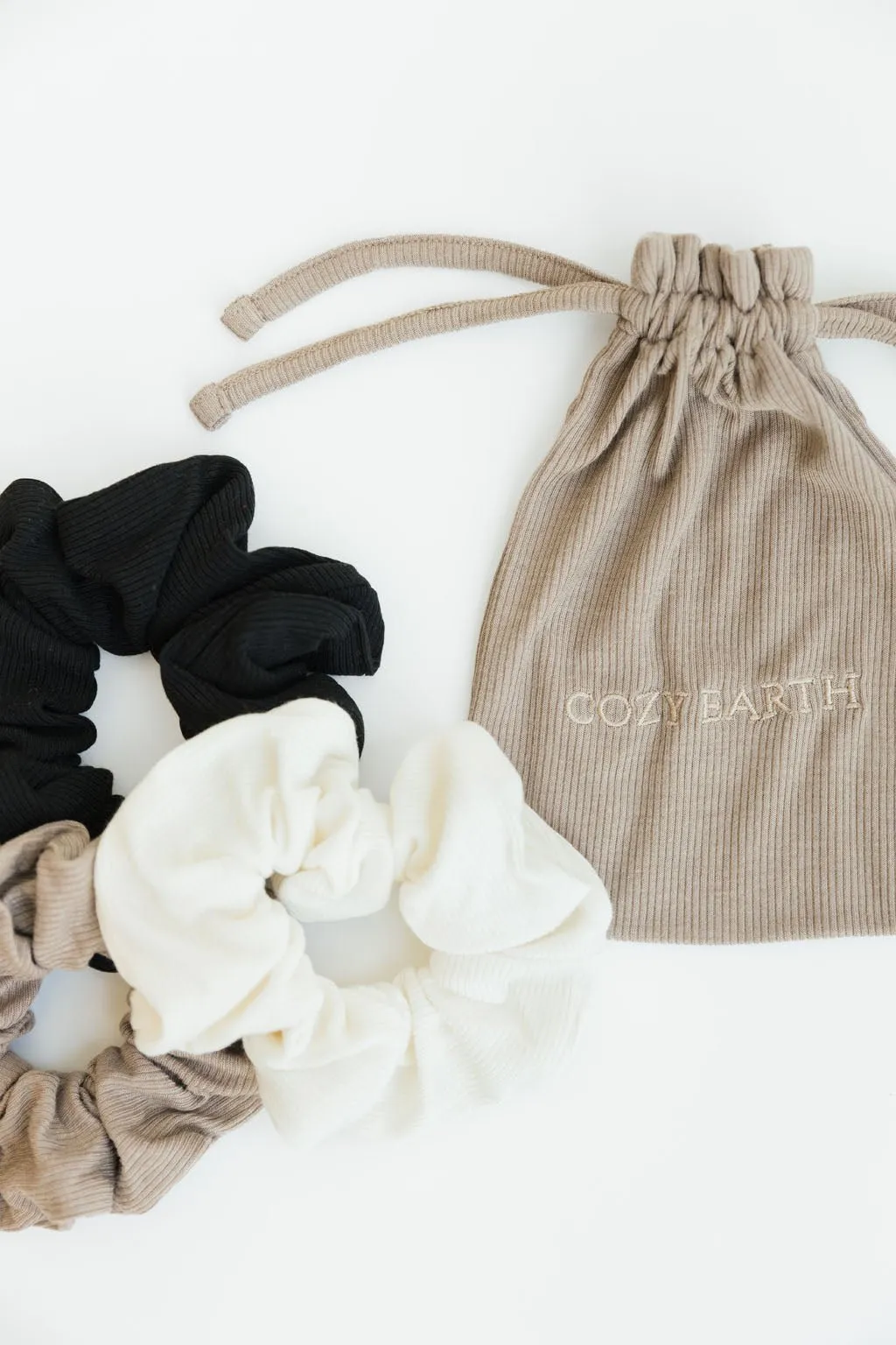 Bamboo Rib-Knit Scrunchies