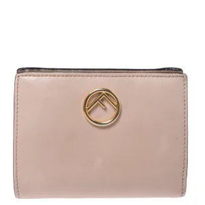 Beige Leather Bifold F Is Compact Wallet