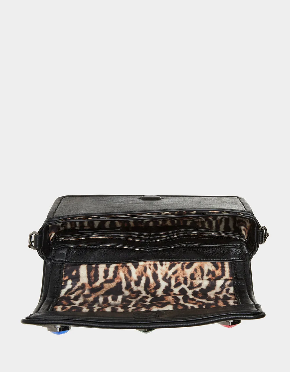 BEJEWELED HEARTS CROSSBODY BLACK