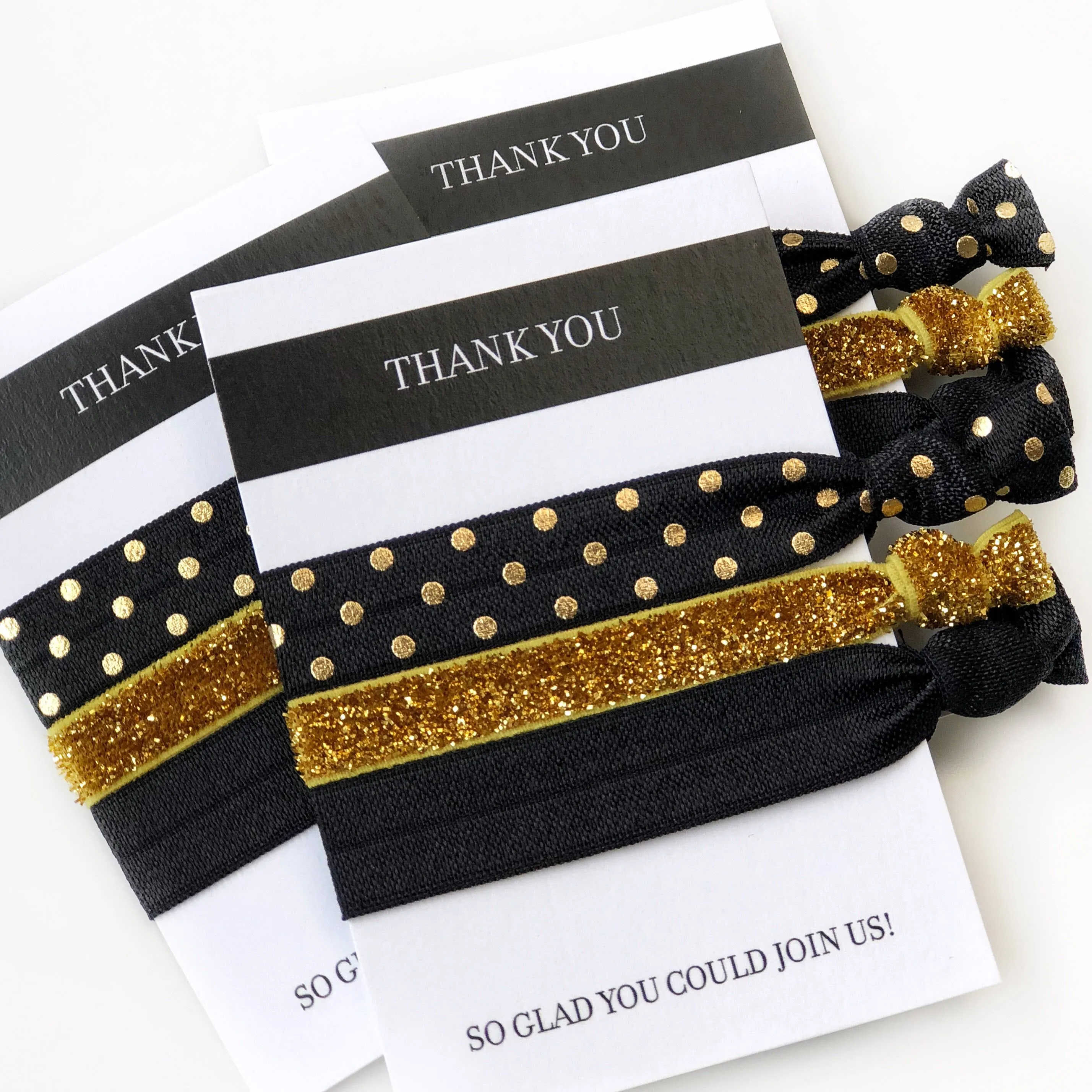 Black and Gold Party Favors, Hair Ties