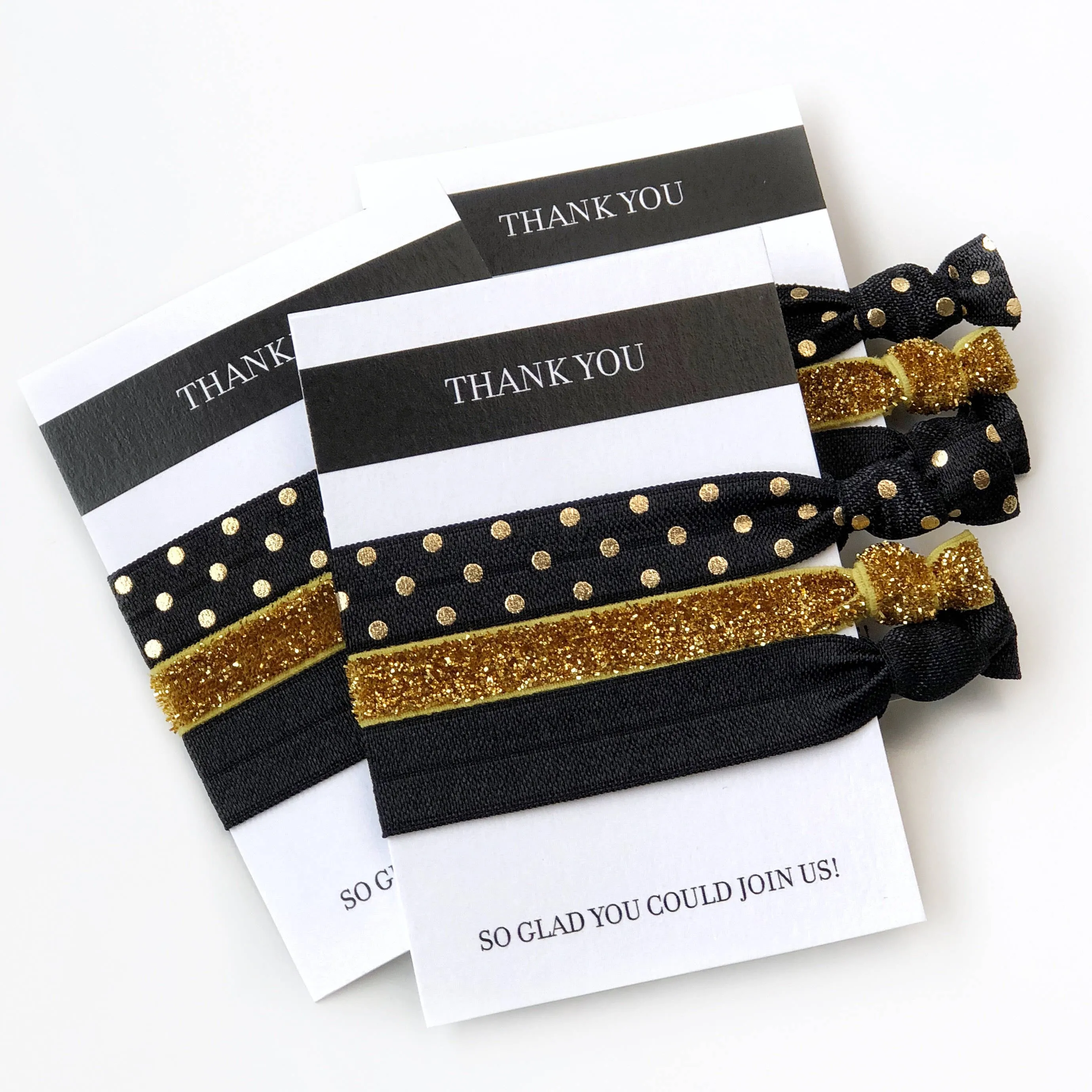 Black and Gold Party Favors, Hair Ties
