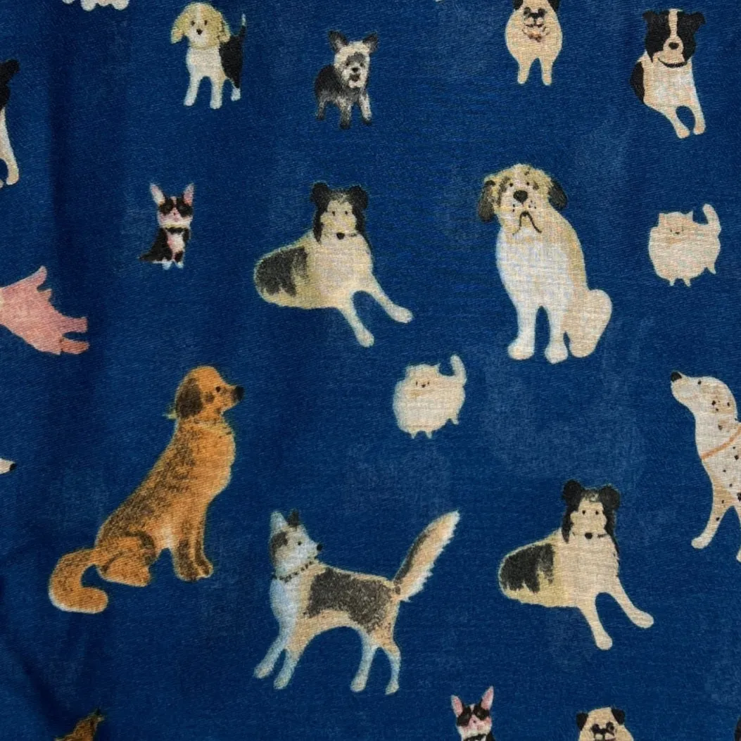 Blue Dog Print Scarf