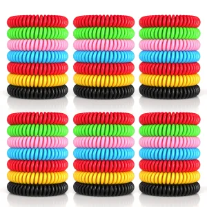 BuggyBands 60 Pack Mosquito Repellent Bracelets, DEET-Free Mosquito Bands for Adults & Kids, Individually Wrapped Repellent Wristbands, Camping Travel Beach Essentials