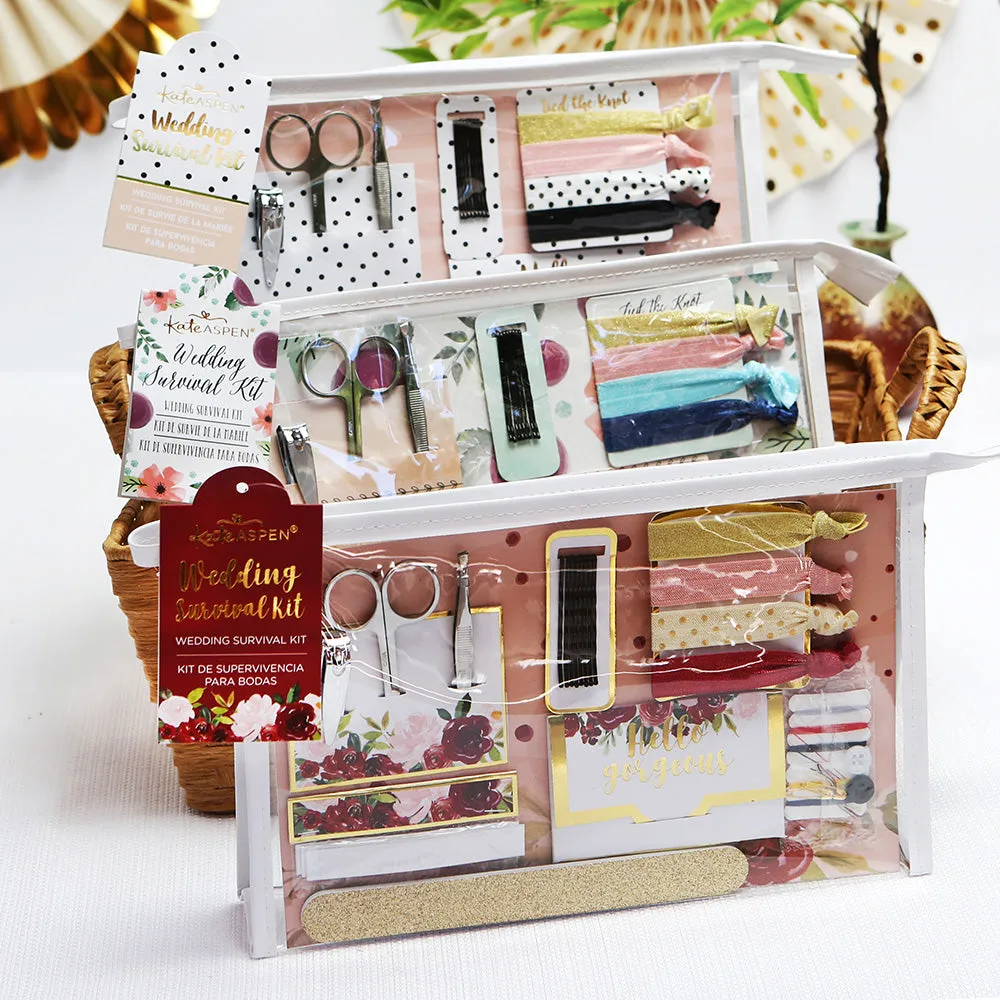 Burgundy Blush Floral Wedding Survival Kit