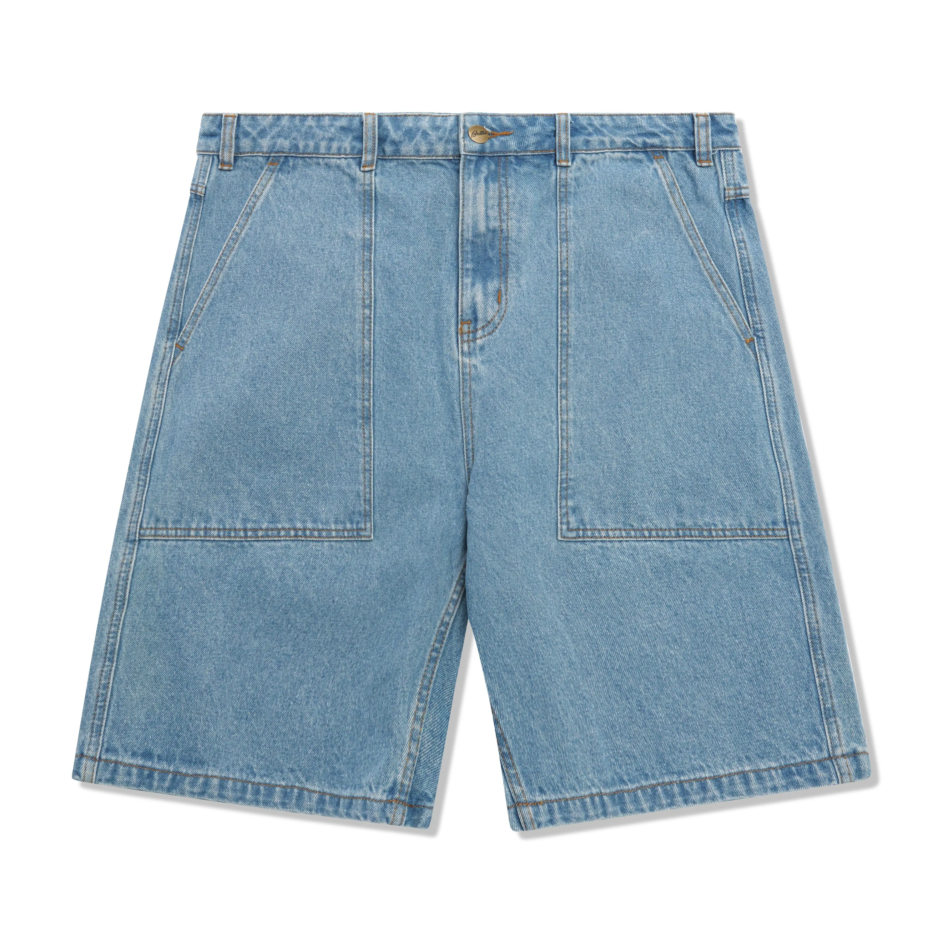Butter Patch Pocket Denim Shorts: Washed Indigo