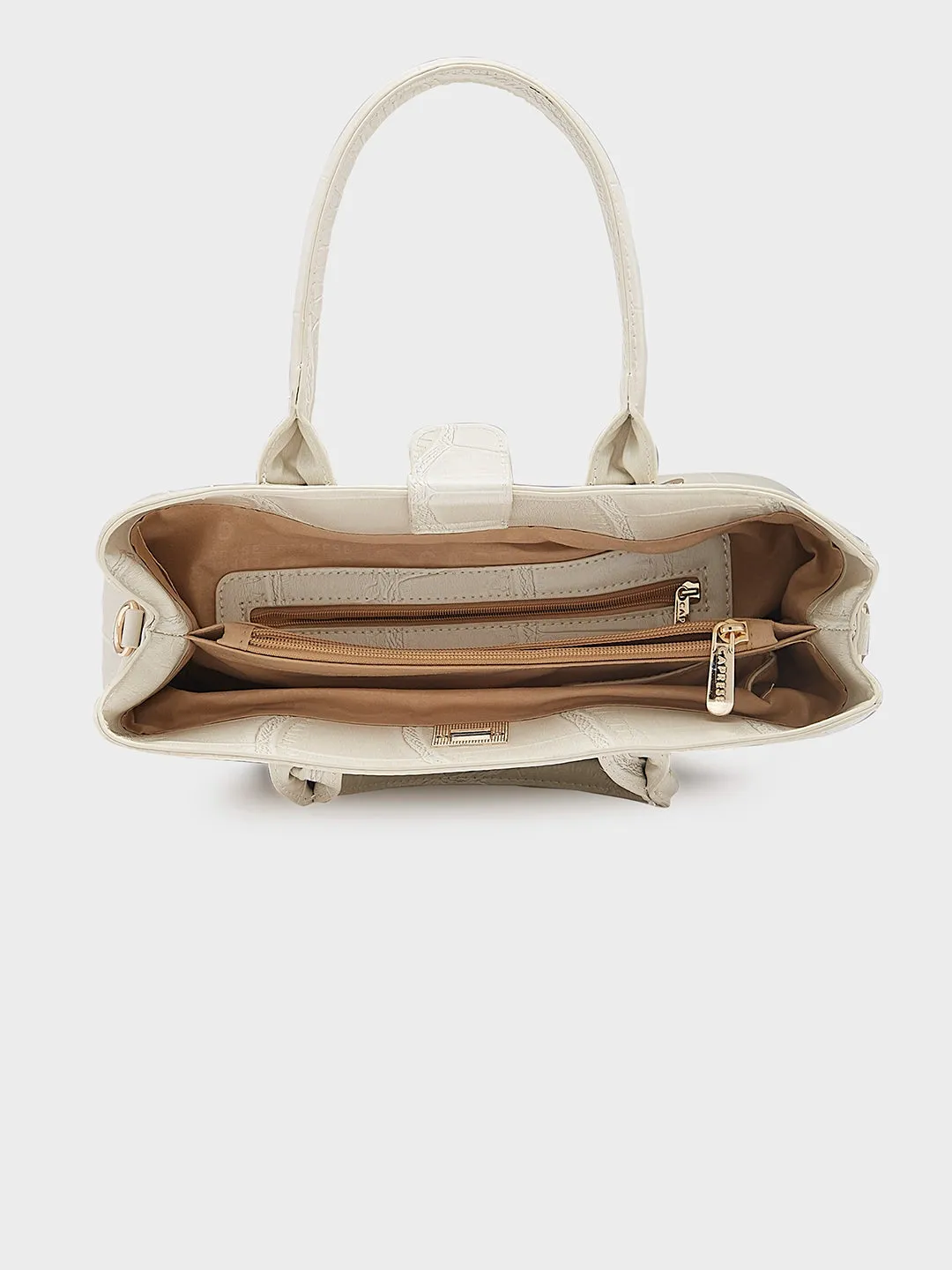 Caprese Mink Satchel Small Women Handbag |Shoulder Bag With Double Handle Beige