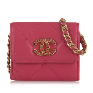 Chanel 19 Flap Wallet On Chain Pink