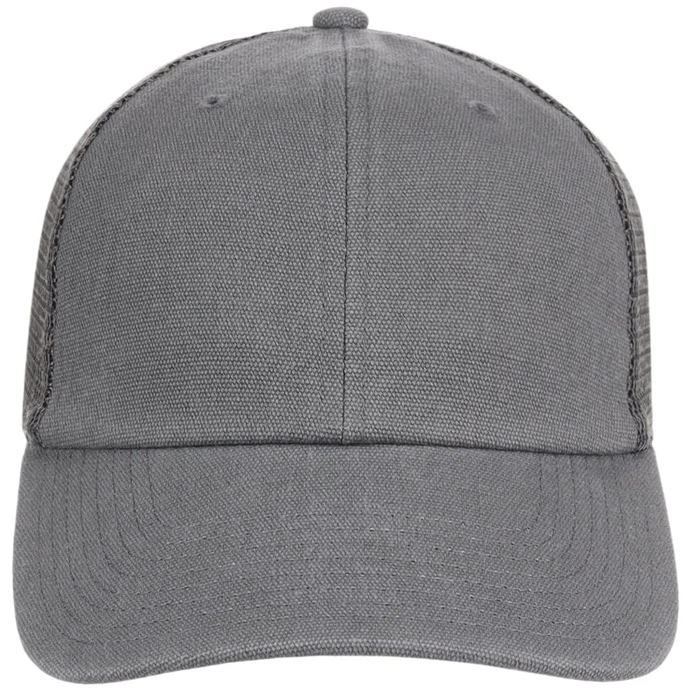 Crowns By Lids Workers Canvas Meshback Trucker Cap - Dark Grey