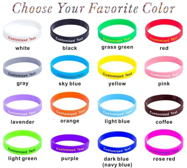 Custom Wristbands - Thick Personalized Text Printing - Rubber Silicone Bracelet  Events, Motivation, Gifts, Cancer Support, Fundraisers