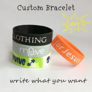 Custom Wristbands - Thick Personalized Text Printing - Rubber Silicone Bracelet  Events, Motivation, Gifts, Cancer Support, Fundraisers