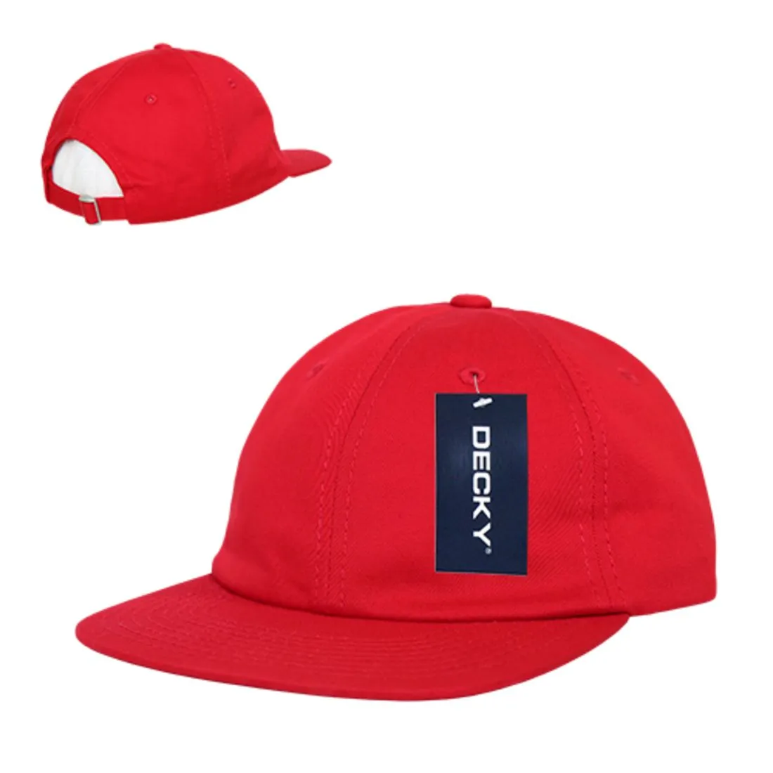 Decky 200 Washed Cotton Relaxed Hats Low Profile Flat Bill Caps Dad Style