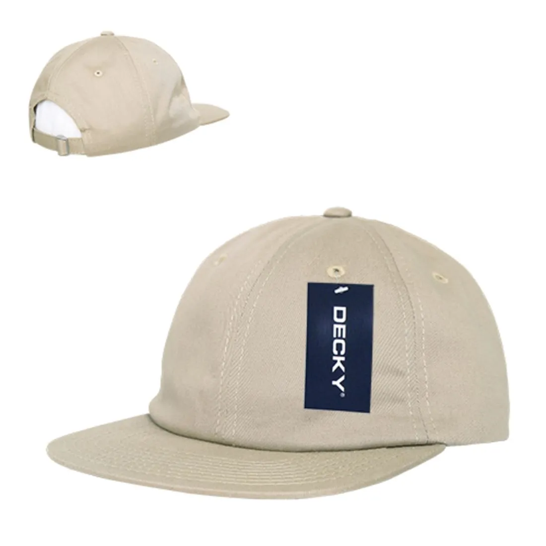 Decky 200 Washed Cotton Relaxed Hats Low Profile Flat Bill Caps Dad Style