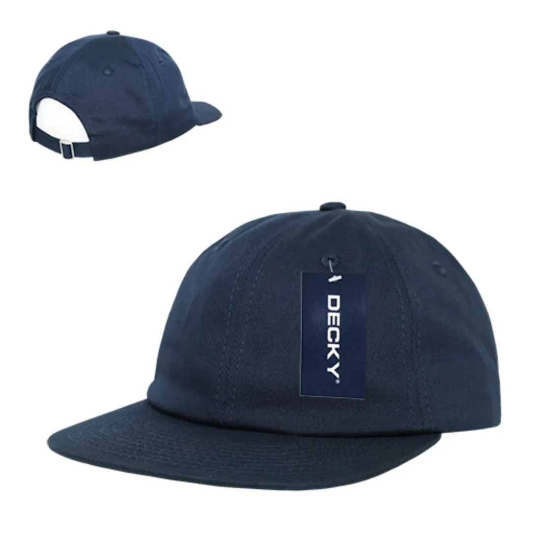 Decky 200 Washed Cotton Relaxed Hats Low Profile Flat Bill Caps Dad Style