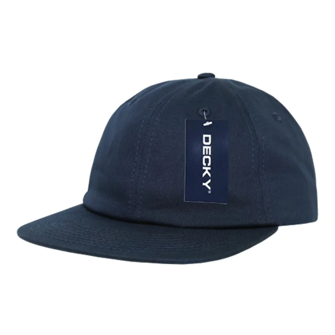 Decky 200 Washed Cotton Relaxed Hats Low Profile Flat Bill Caps Dad Style