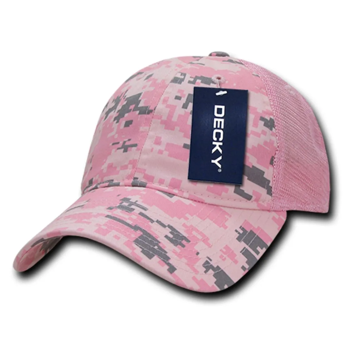 Decky 225 Camo Trucker Hats Low Profile 6 Panel Curved Bill Baseball Caps