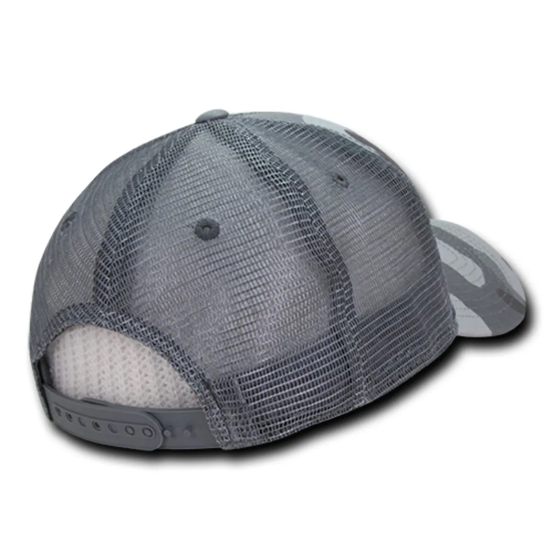 Decky 225 Camo Trucker Hats Low Profile 6 Panel Curved Bill Baseball Caps