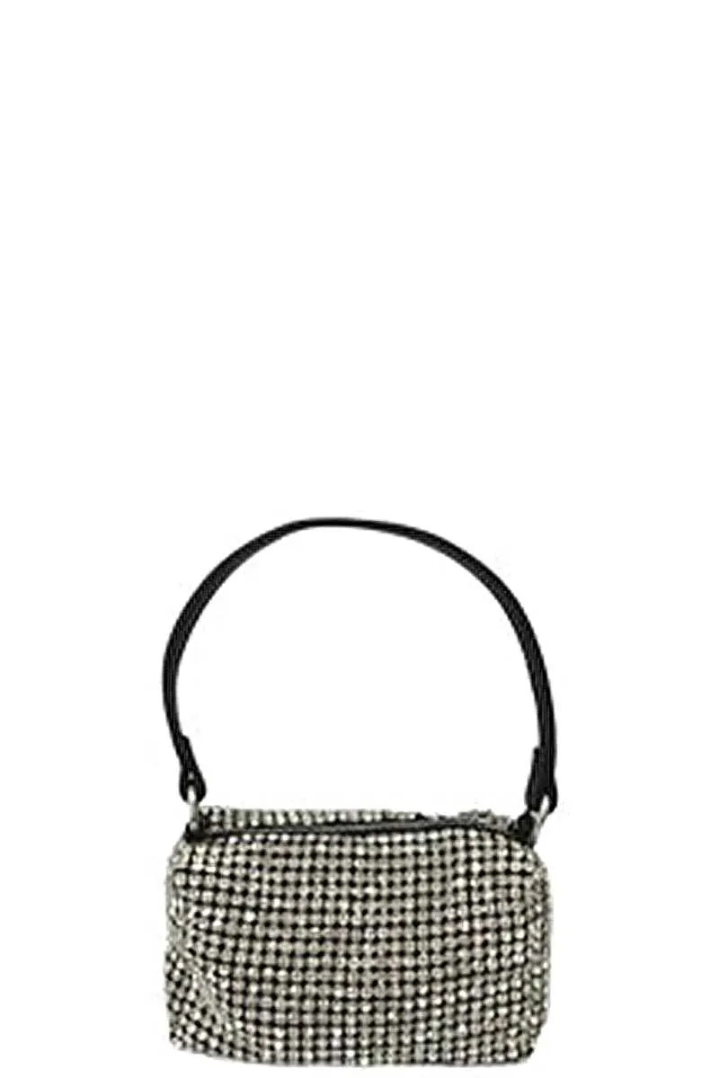 Fashion Chic Rhinestone Handle Clutch Bag_