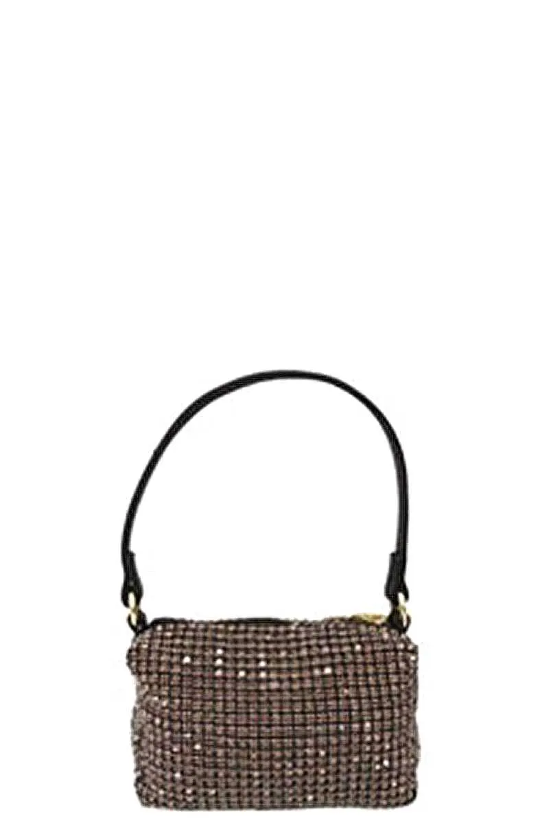 Fashion Chic Rhinestone Handle Clutch Bag_