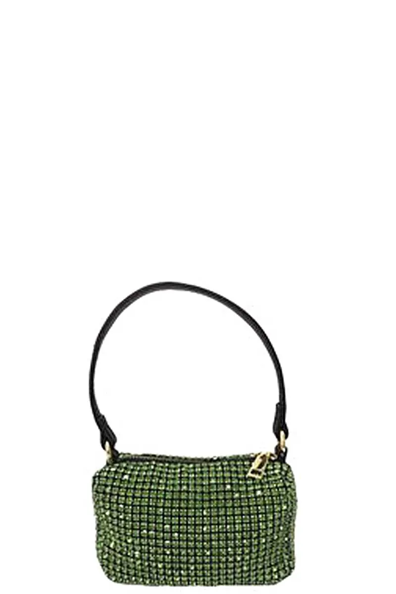 Fashion Chic Rhinestone Handle Clutch Bag_