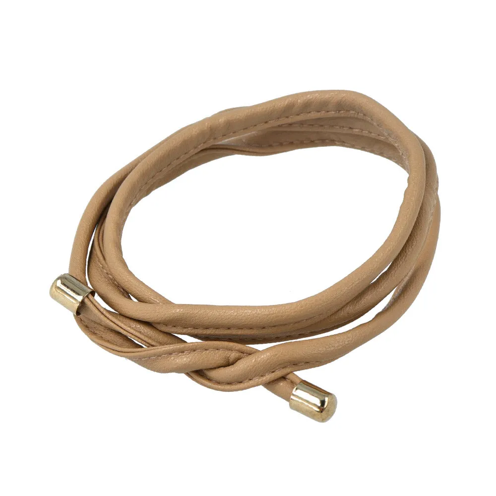 Faux Leather Wire Hair Rope Tie