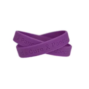 Find a Cure - Pancreatic Cancer  purple wristband - Youth 7"