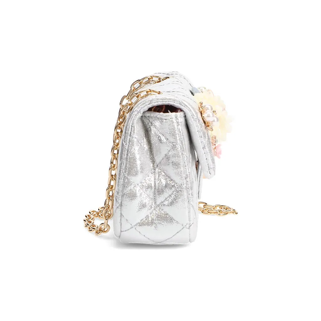 Floral Shinny Quilted Purse