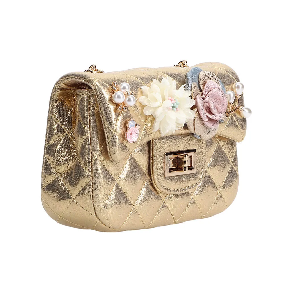 Floral Shinny Quilted Purse