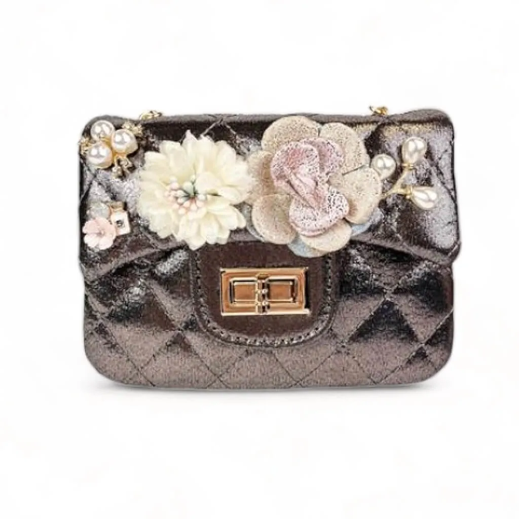 Floral Shinny Quilted Purse