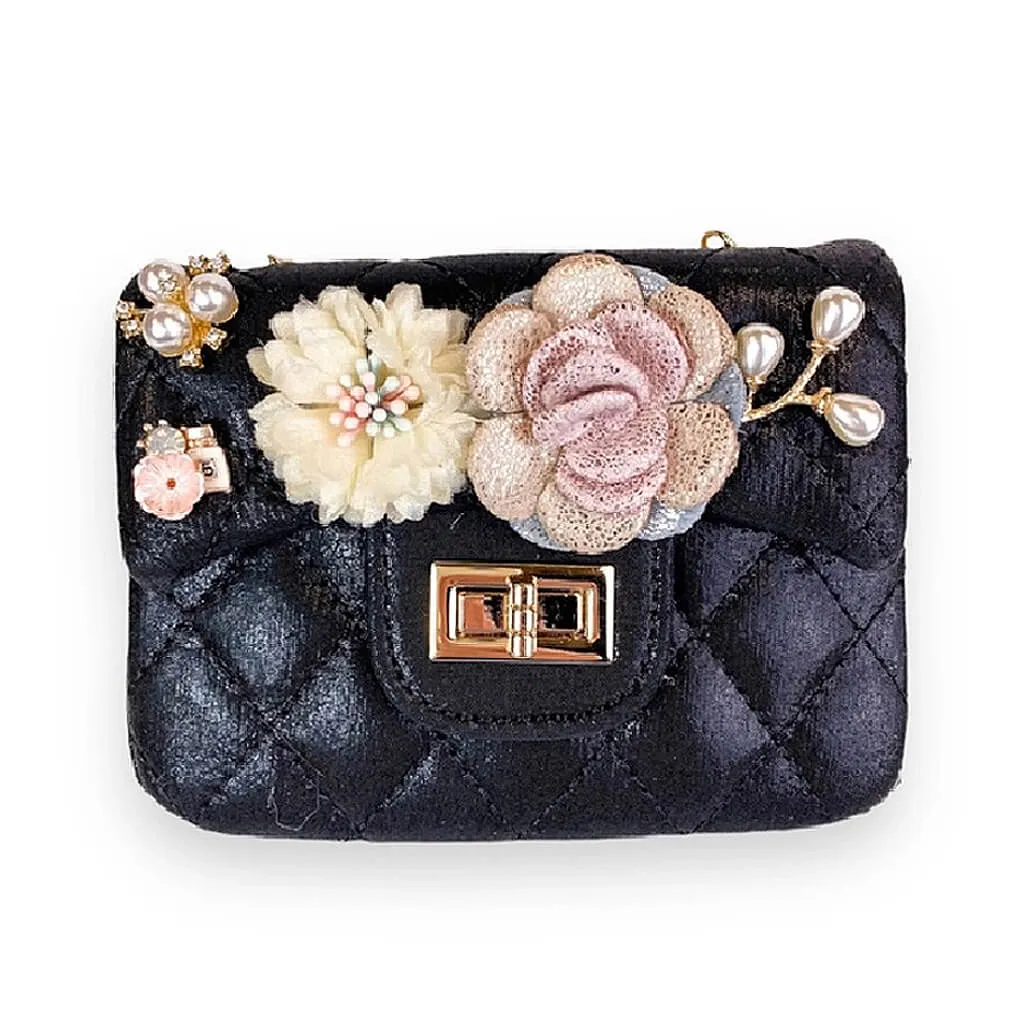 Floral Shinny Quilted Purse