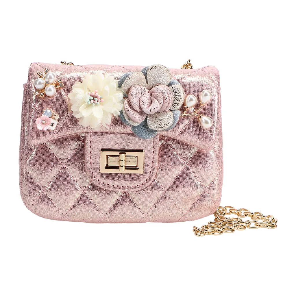 Floral Shinny Quilted Purse
