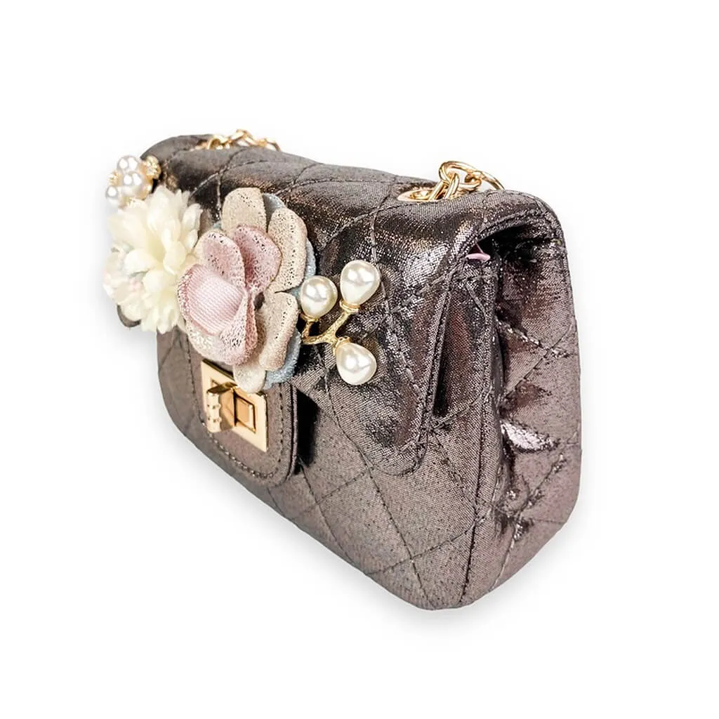 Floral Shinny Quilted Purse