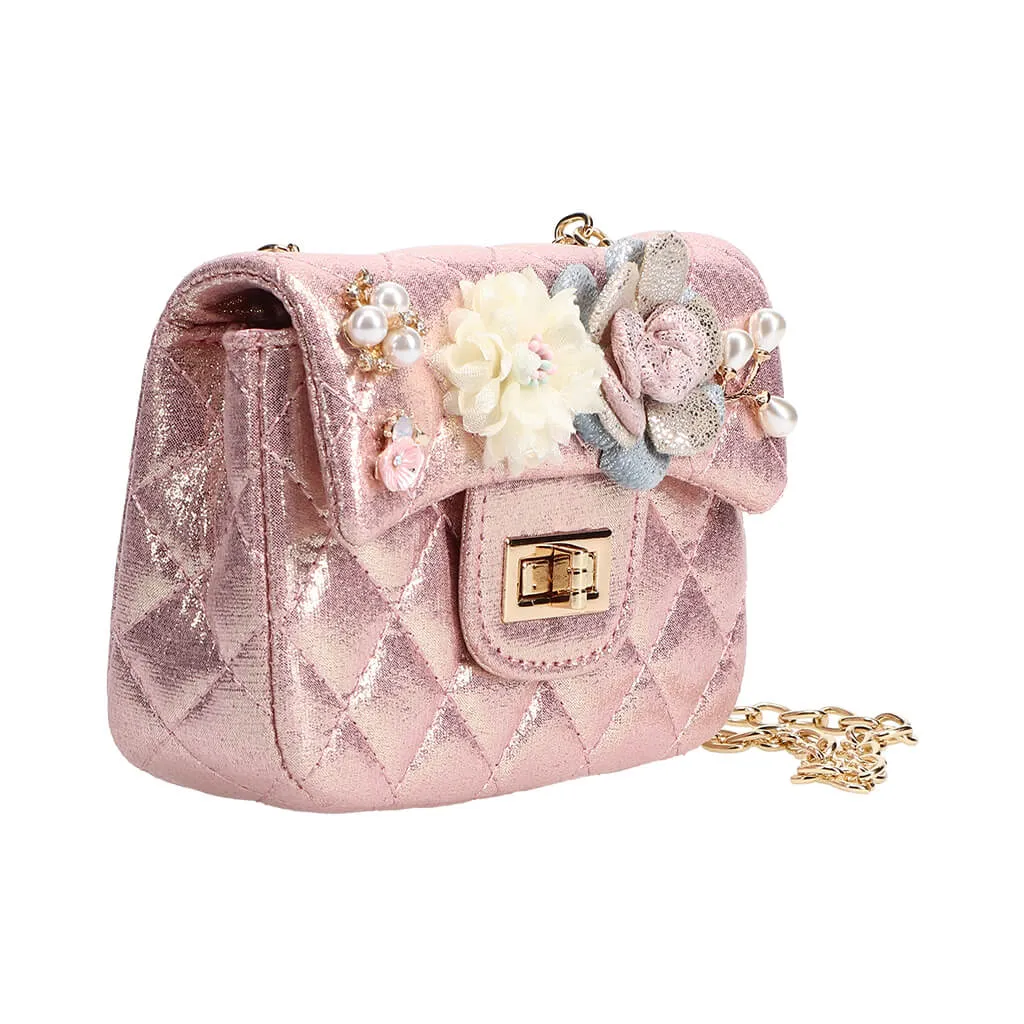 Floral Shinny Quilted Purse