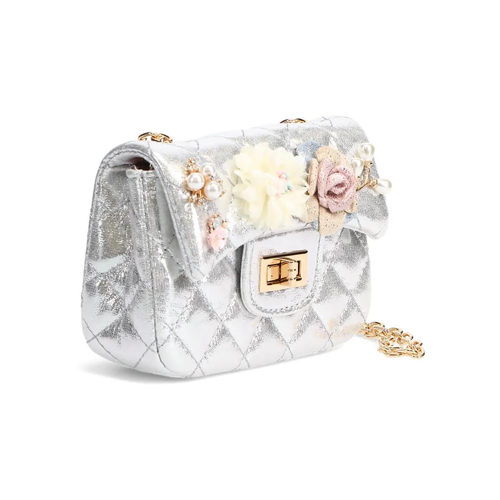 Floral Shinny Quilted Purse