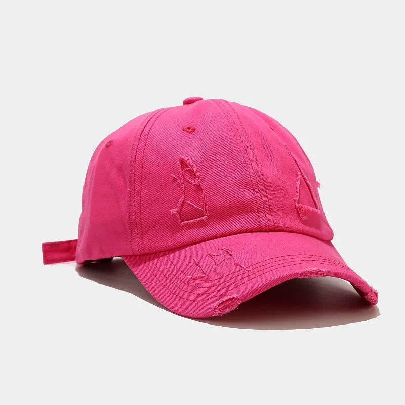Frayed Retro Style Baseball Cap