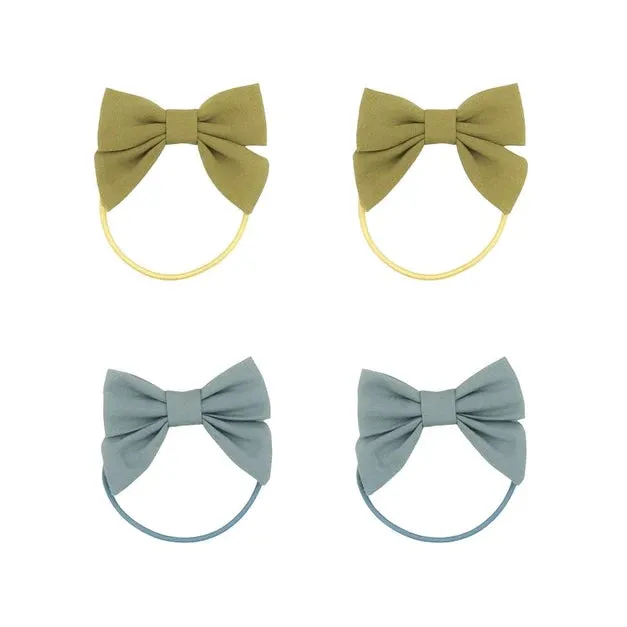 Grech & Co. FABLE BOW PONIES SET OF 4 - CHARTREUSE, SKY BLUE