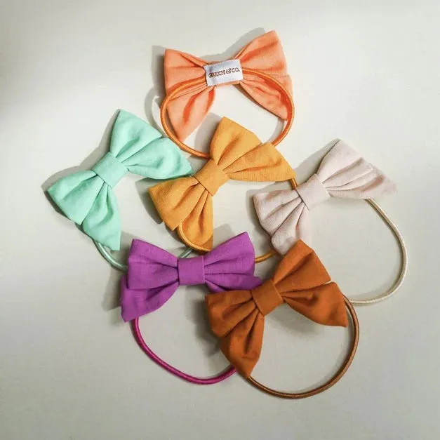 Grech & Co. FABLE BOW PONIES SET OF 4 - CHARTREUSE, SKY BLUE