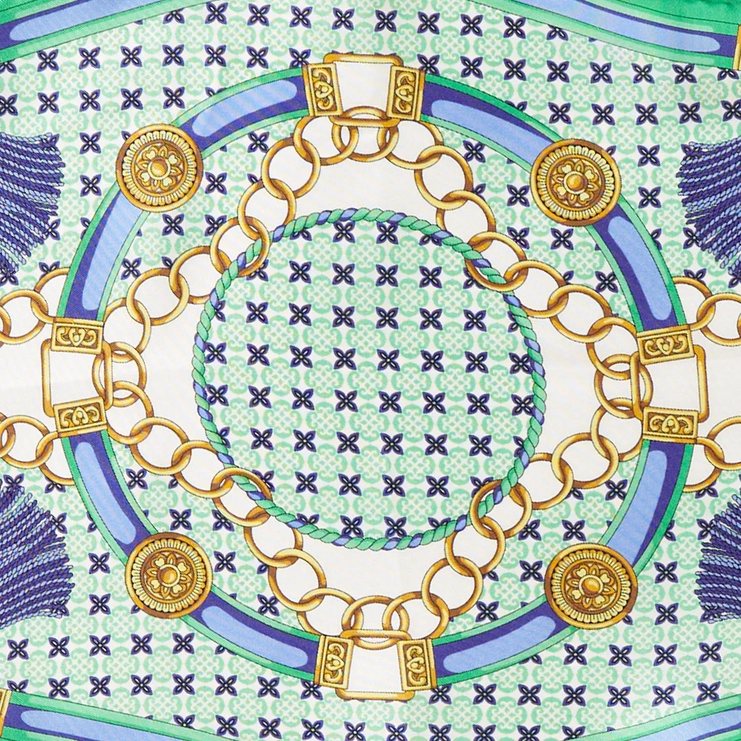 GREEN SILK DIAMOND SHAPE SCARF