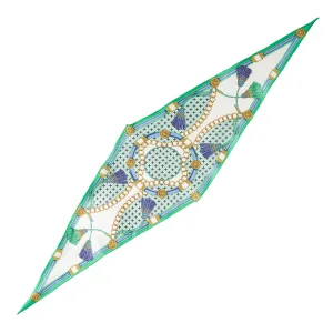 GREEN SILK DIAMOND SHAPE SCARF