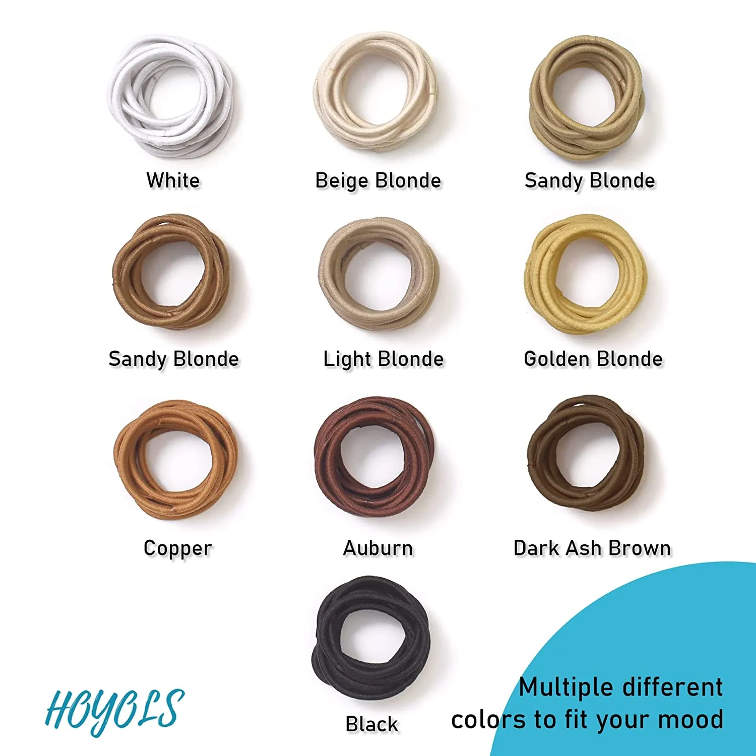 Hoyols 2mm Small Hair Elastics, White No Metal Thin Hair Ties for Women’s Hair Ponytail Holder Bands Stretch Mini 1 Inches Kids Girls, 100 Count (White)