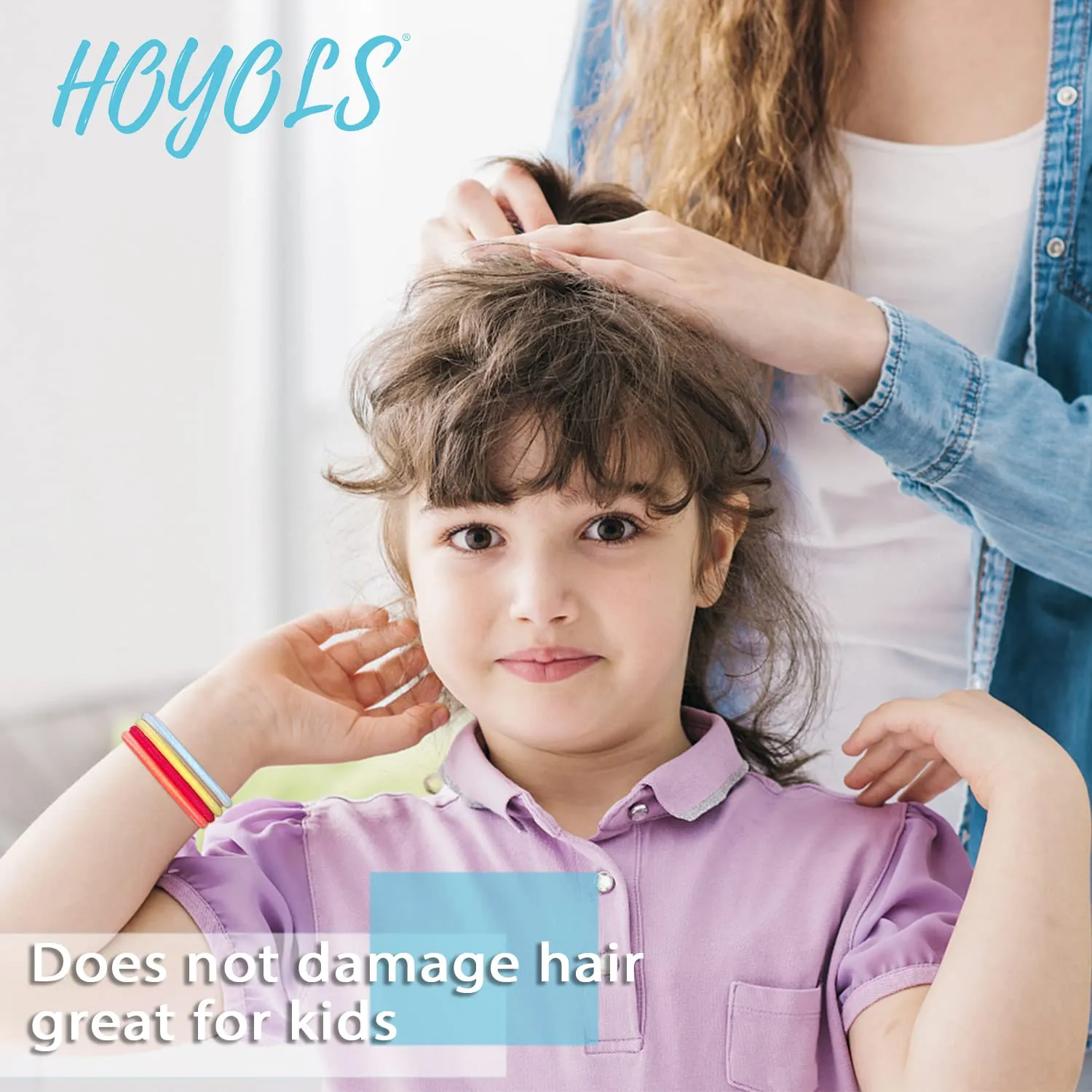 Hoyols 2mm Small Hair Elastics, White No Metal Thin Hair Ties for Women’s Hair Ponytail Holder Bands Stretch Mini 1 Inches Kids Girls, 100 Count (White)