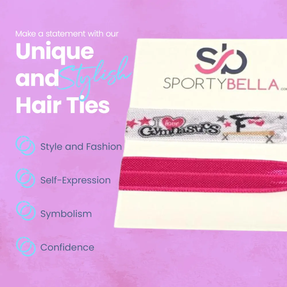 I Love Gymnastics Hair Ties - 2pcs