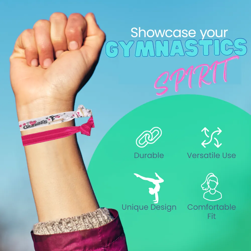 I Love Gymnastics Hair Ties - 2pcs